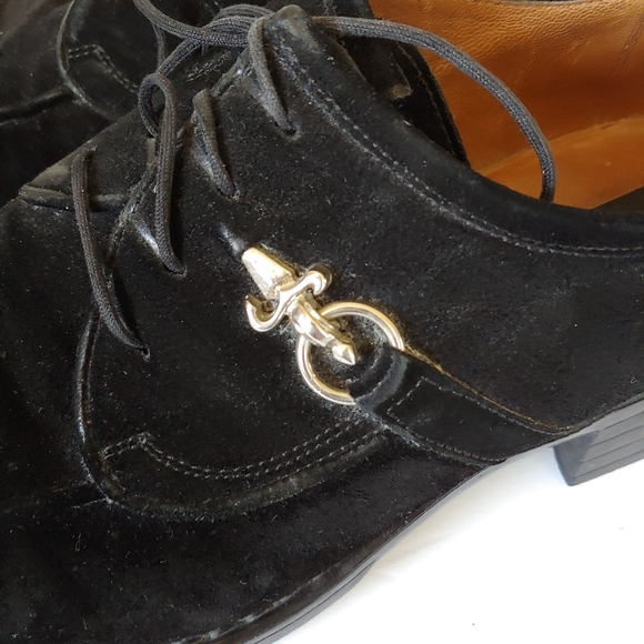 Cesare Paciotti Suede Lace Up Oxfords Loafers Black Size 7 - Picture 11 of 16